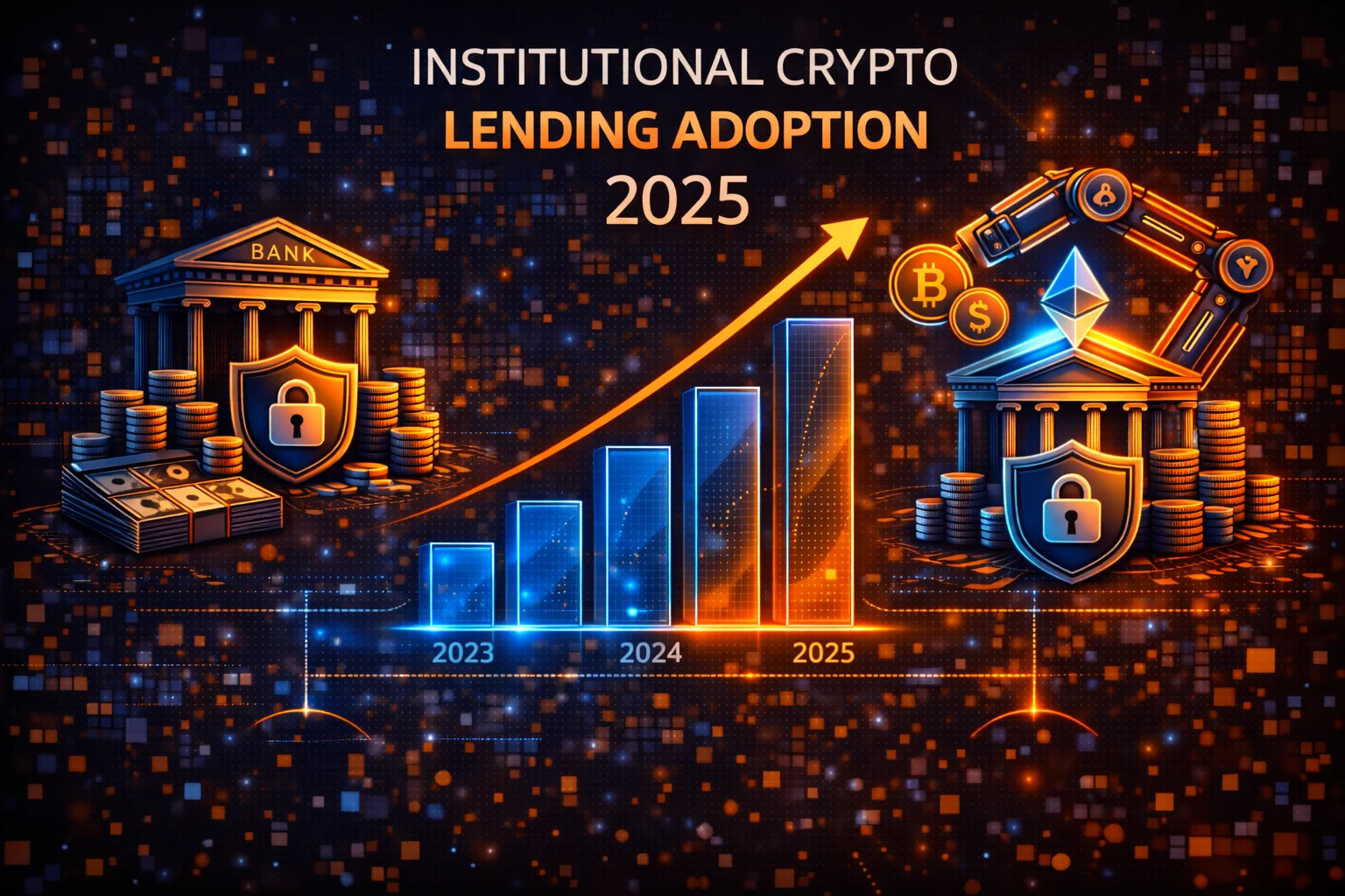 Institutional crypto lending adoption 2025: JPMorgan, Goldman Sachs, Citi growing 300%