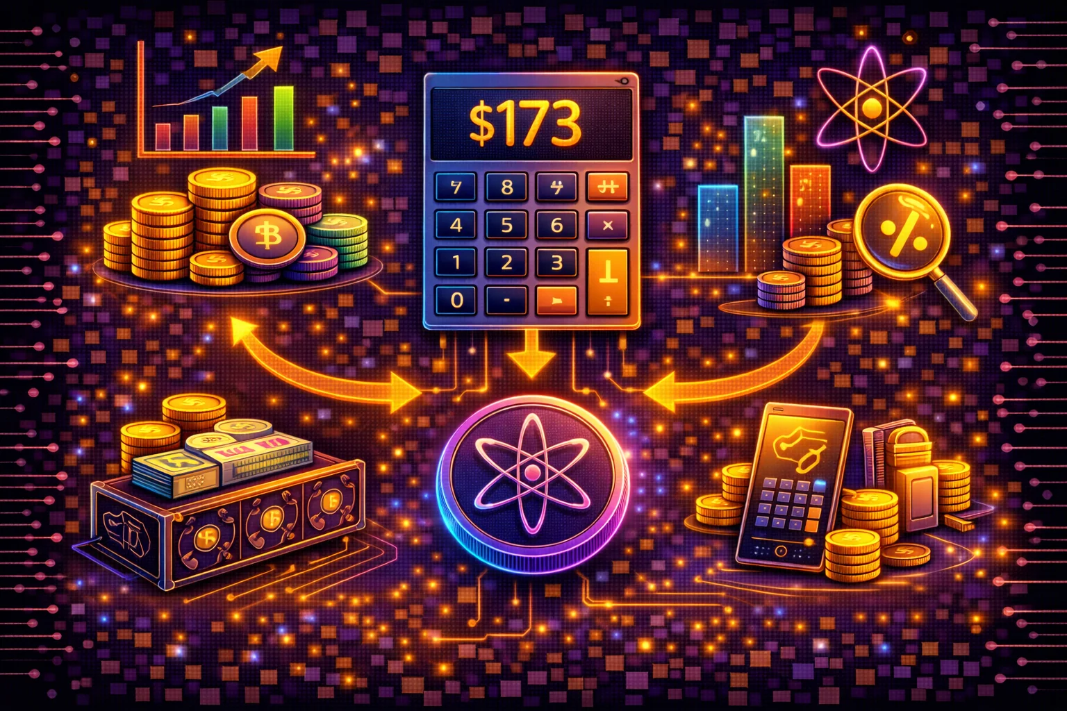 Cosmos ATOM staking rewards calculation and compounding effects