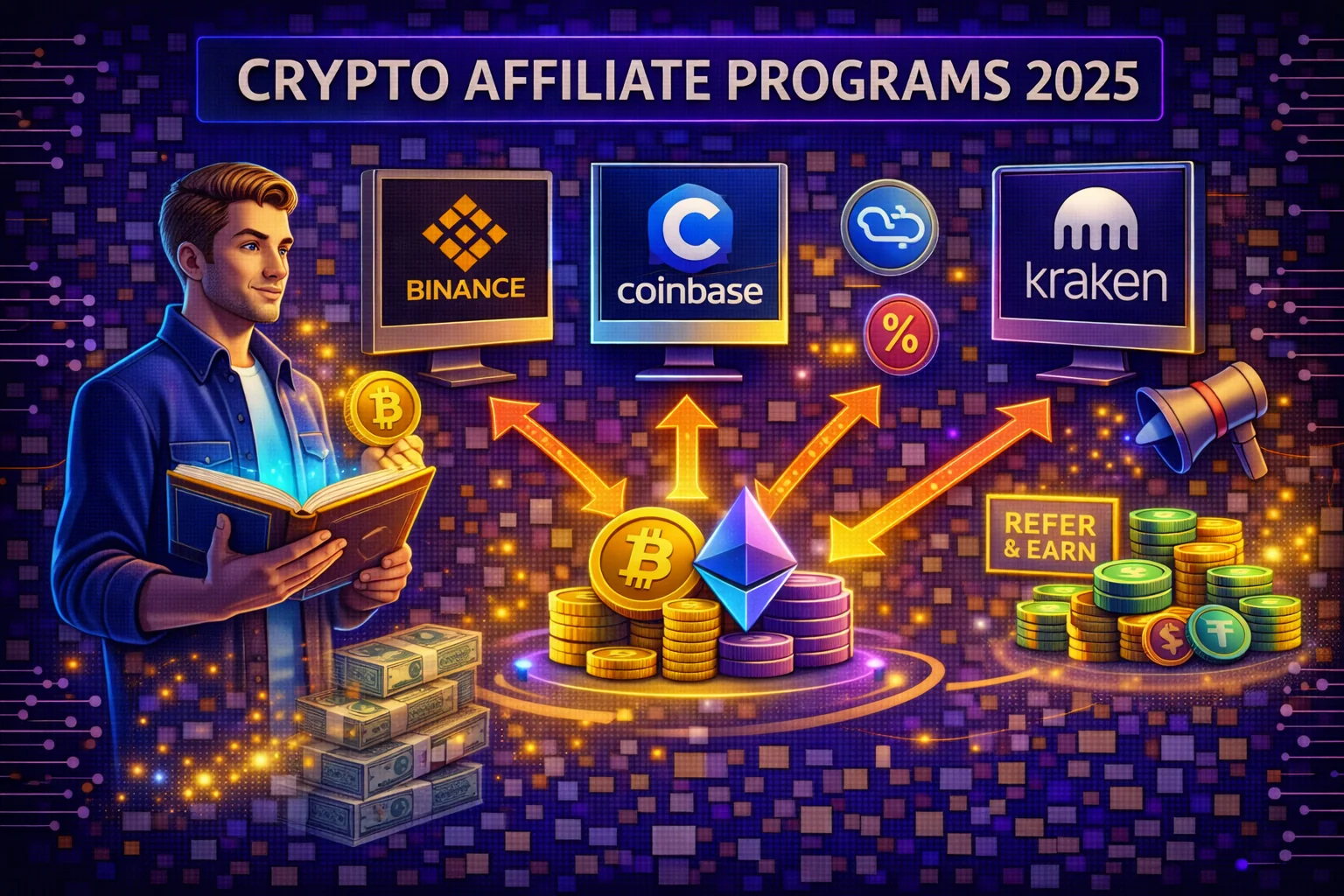 Comprehensive overview of top cryptocurrency affiliate programs in 2025 showing commission structures and earning potential