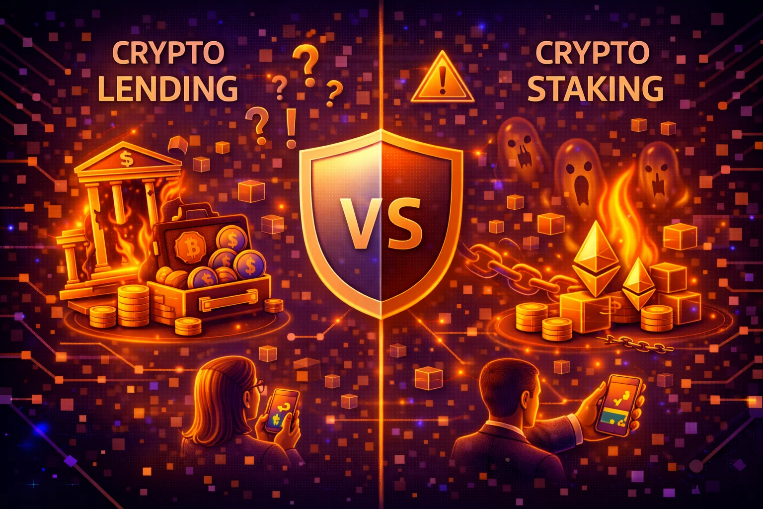 Lending vs staking risks: counterparty risk, smart contract risk, and market volatility comparison