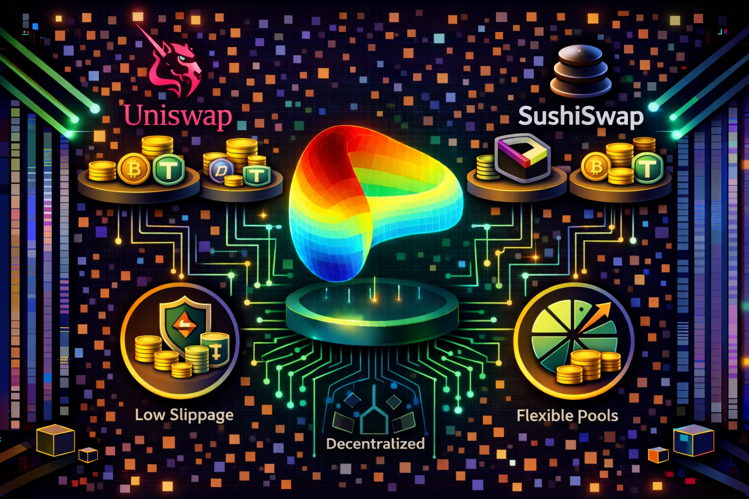 Comparison chart of Curve Finance vs Uniswap and other DEX platforms