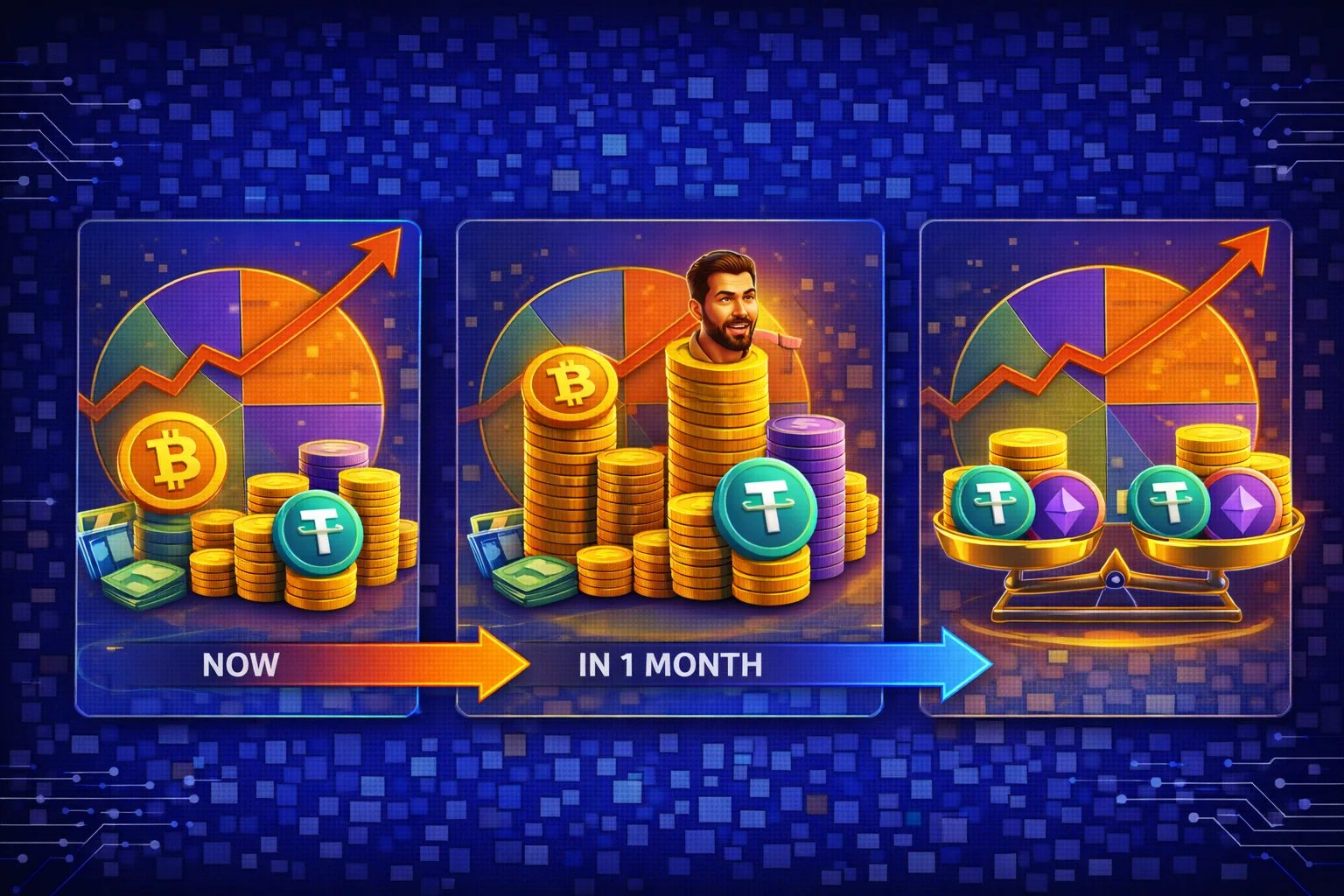 Portfolio rebalancing timeline showing quarterly rebalancing schedule and performance tracking over time