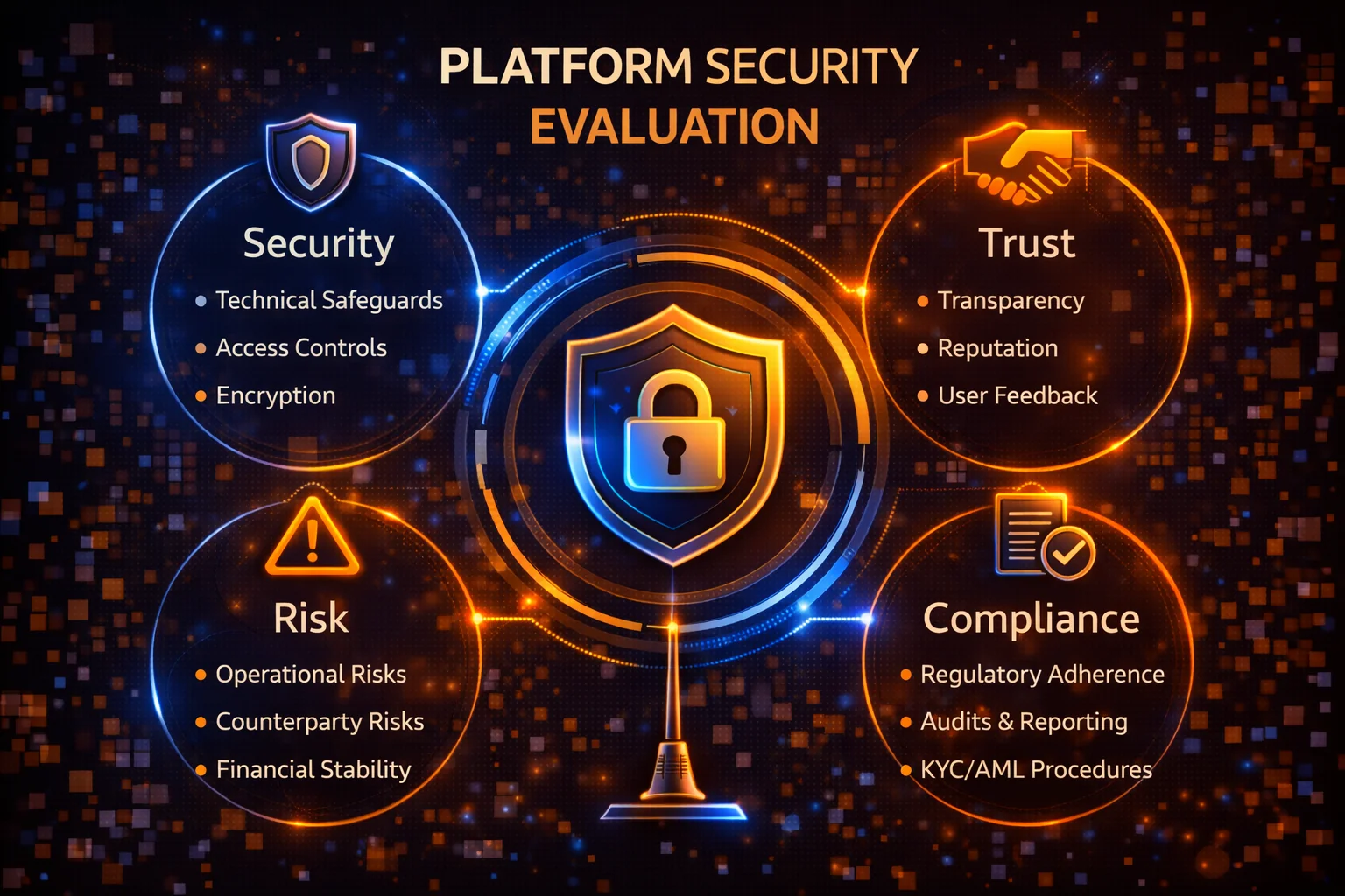 Step-by-step flow diagram for evaluating cryptocurrency lending platform security